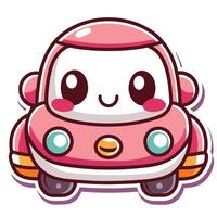 a pink car with a smiley face on it vector