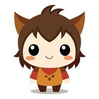 a cartoon character with big ears and a brown shirt vector