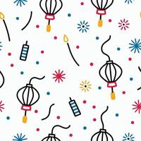 chinese new year seamless pattern white background ,. vector
