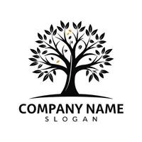an abstract tree logo with leaves and branches vector