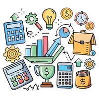 business icons set with a calculator, calculator, calculator, calculator, calculator, calculator, calculator, vector