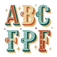 retro alphabet white background illustration vector