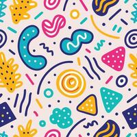 seamless pattern with colorful, geometric shapes and shapes vector