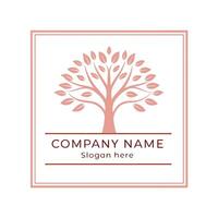 a pink tree logo with a white background vector
