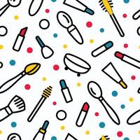 makeup brushes and other items are shown in this pattern vector