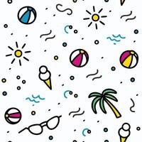 summer beach seamless pattern vector