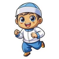 cartoon boy running background vector