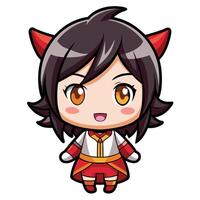 a cartoon character with hair and horns vector