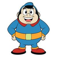 a cartoon character of a man in blue and red white background vector