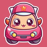 a cartoon car with a star on it vector