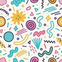 seamless pattern with colorful geometric and shapes vector