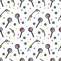 lollipop pattern with stars and lollipops on a white backgrou white backgroundnd vector