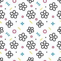 a pattern with flowers and circles, vector