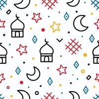 ramadan seamless pattern white background vector