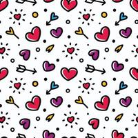 seamless pattern with hearts arrows on white backgroun white backgroundd vector