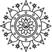 a black and white drawing of a flower with a star in the cente white backgroundr vector