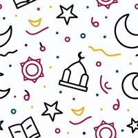 seamless pattern with islamic symbols, background vector
