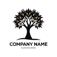 an abstract tree logo with leaves and branches white background vector