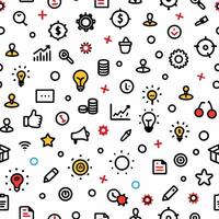 seamless pattern with icons and white background vector