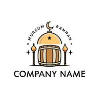 muslim restaurant logo design template vector