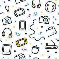 a seamless pattern electronic devices white background vector