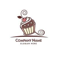 cupcake logo design template background, vector