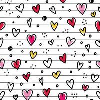 seamless pattern with hearts and dots on a white backgroun white backgroundd vector