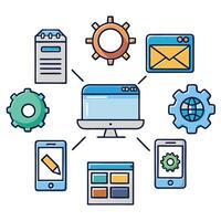 web development illustration white background vector