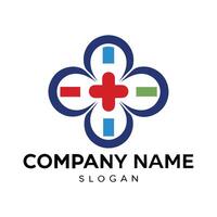 a medical logo with a cross and a star white background vector