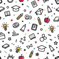 a seamless pattern school white background vector