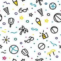 seamless pattern with summer white background vector