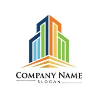 abstract building logo design template white background vector