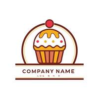 cupcake logo design template illustration white background vector