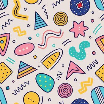 sin costura modelo con vistoso geométrico formas formas blanco antecedentes vector