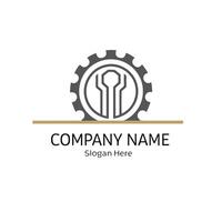 a logo for company that is made up of gears white background vector