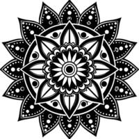 black and white mandala white background, vector