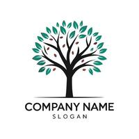 a tree logo with leaves and white background vector