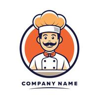 chef logo design template background vector