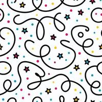 a seamless pattern with stars and swirls vector