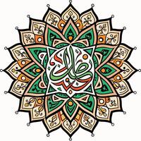 islamic calligraphy design with the name of god white background vector