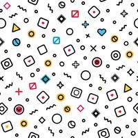 a colorful pattern with geometric shapes and circles white background vector