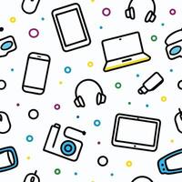 a seamless pattern with various white background vector