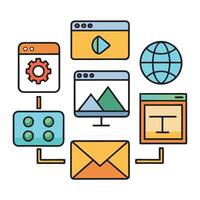 web development icon set illustration vector