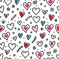 seamless pattern with hearts and arrows white backgroun white backgroundd vector