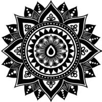 a black and white design with a flower the center white background vector