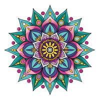 a colorful flower design with a circular center, vector