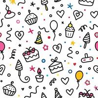 seamless birthday party pattern illustration vector