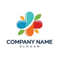 a colorful cross logo design vector