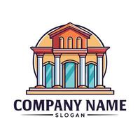 a building with a window and a door logo vector