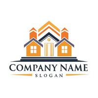 real estate company logo design template white background, vector